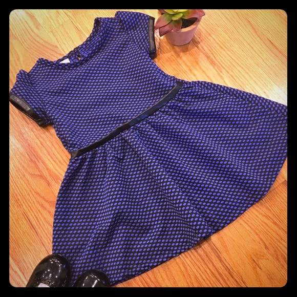 Wonderkids Other - WonderKids Dress Size 2T Blue Black & Faux Leather